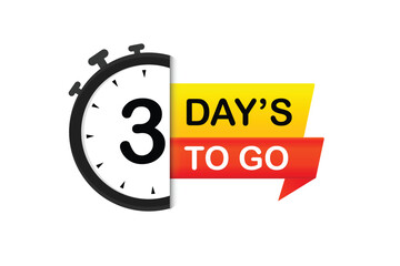 3 days to go vector design with clock 