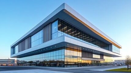 Obraz premium Modern corporate office exterior building design high resolution picture