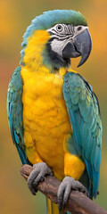 Vibrant Parrot Perched on Tropical Branch