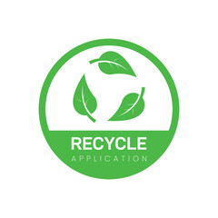 Green recycle or recycling arrows icon vector design 