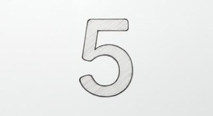 Naklejka premium Number five hand drawn illustration