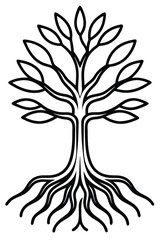 Tree Roots Icon on White Background