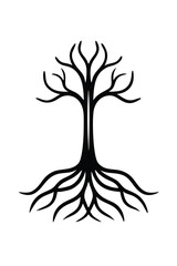 Tree Roots Icon on White Background