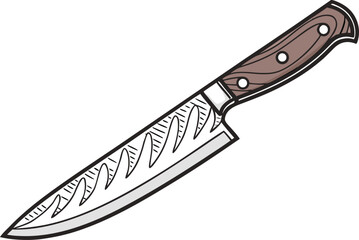 Colored Knife Design Illustration. Bright Knife Design Graphic. Multicolor Knife Design Art. Knife Design with Colorful Style