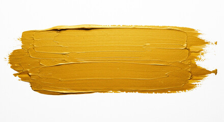 Abstract gold paint dab with visible brush marks