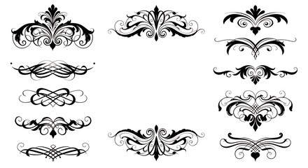 Ornate design elements set against white background for creative applications