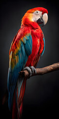 Fototapeta premium Vibrant Tropical Paradise with Colorful Parrot