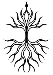 Conceptual Roots Design on White Background