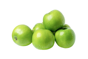 green apples on white background