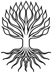 Flat Roots Symbol on White Background