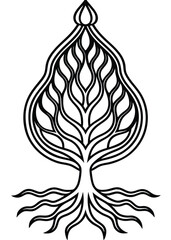 Modern Root Pattern Design on White Background