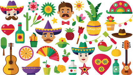 Traditional Mexican Holiday Clipart Ideal For Cinco De Mayo Vector Projects
