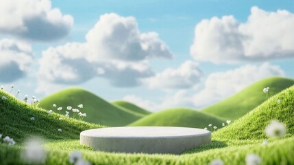 green grass and blue sky