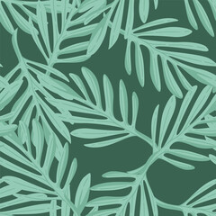 Green Palm Leaf Seamless Pattern