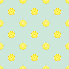 Lemon Slice Pattern Mint Background