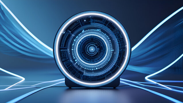 abstract blue background with circles