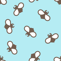 Cute Bees Flying Blue Background