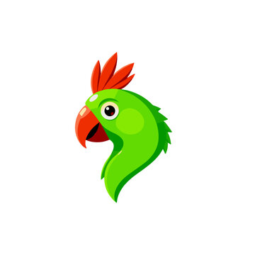 Cheerful green parrot with a vibrant crest and a playful expression on a white background