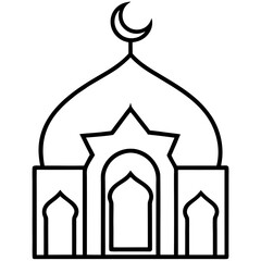 vector illustration of a church window mosque