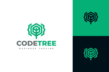 coding tree logo vector