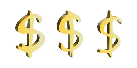 3d dollar currency symbol set Elements for design