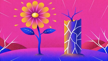 Abstract Flower Representing Life, Freedom, and Hope Concept