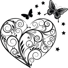 Custom heart name SVG cut files