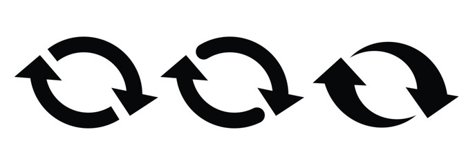 circle arrow icon set. circular arrow icon, refresh, reload, rotation. Green recycle vector icon symbol. rotate arrow icon, refresh and reload icon.