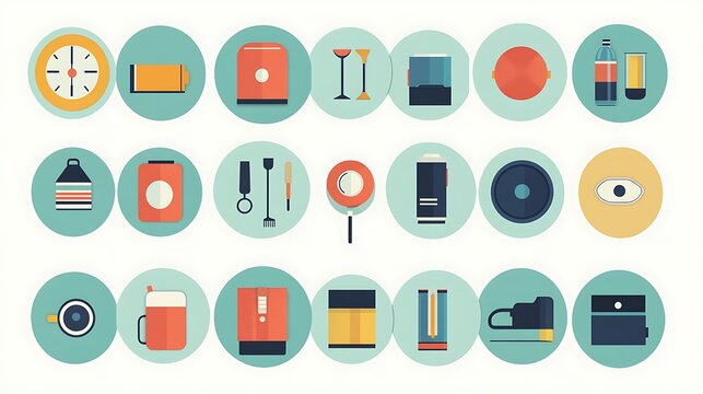 Flat Icons Camping  Outdoor Gear.