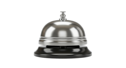Gleaming metal hotel counter bell