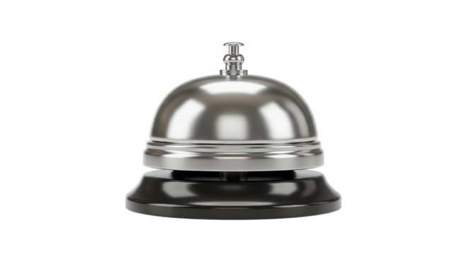 Gleaming metal hotel counter bell