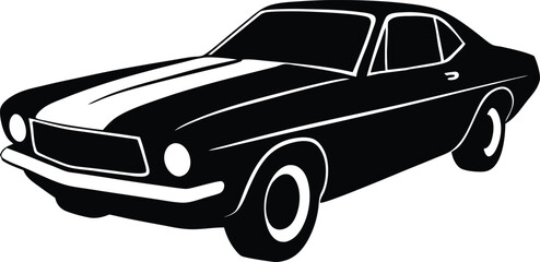 Retro sports car vector - 1960s racing outline, EPS JPEG PNG