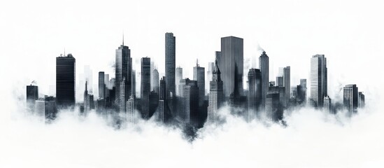 Fototapeta premium City Skyline Above Clouds