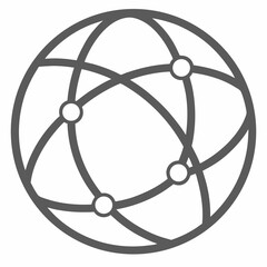 Monochrome minimalist database icon with simple circle and line design