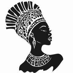 vector illustration of African queen