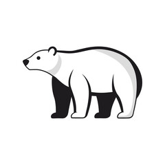 Fototapeta premium Flat and Minimal A polar bear icon vector illustration on white