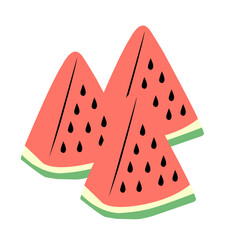 watermelon slice illustration vector