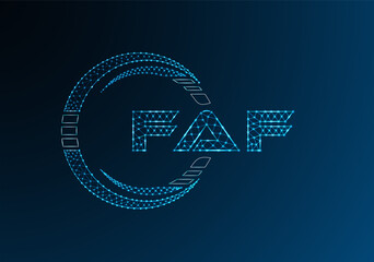 FAF low poly letter logo vector design. FAF lower poly logo design.