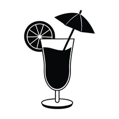 cocktail with umbrella and lemon