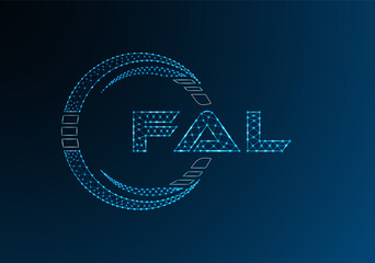 FAL low poly letter logo vector design. FAL lower poly logo design.