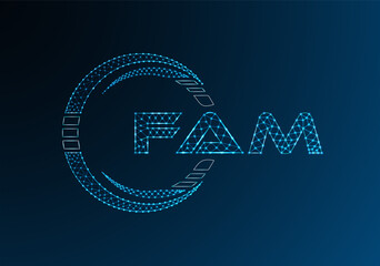 FAM low poly letter logo vector design. FAM lower poly logo design.