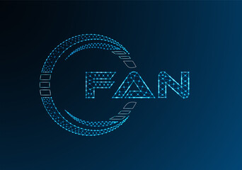 FAN low poly letter logo vector design. FAN lower poly logo design.