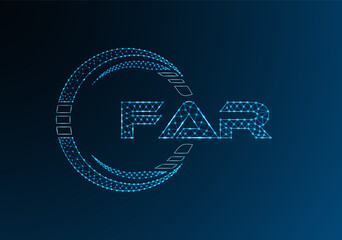FAR low poly letter logo vector design. FAR lower poly logo design.