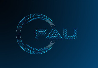 FAU low poly letter logo vector design. FAU lower poly logo design.