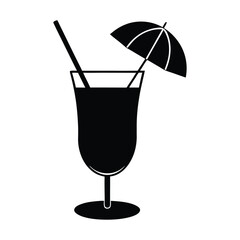 cocktail with ice and straw
