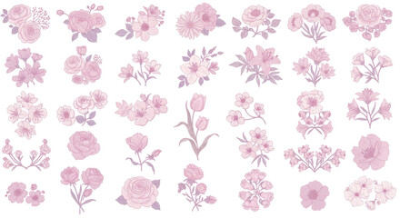 Pink pastel flower arrangement on black