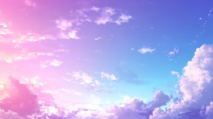 Pastel Sky with Clouds, Sunset, and Dreamy.
