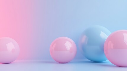 Pastel spheres with gradient background.