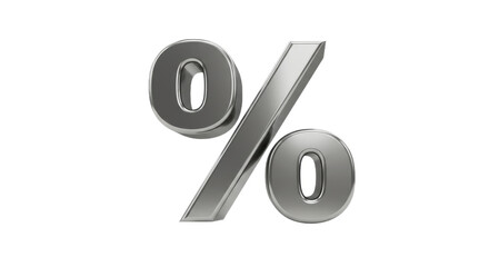 Sleek silver percentage symbol on black