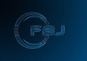 FBJ low poly letter logo vector design. FBJ lower poly logo design.